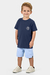 Conjunto Menino com Camiseta em Algodão e Bermuda em Jacquard Miame Marine - Glinny