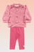 Conjunto Menina com Casaco em Fleece e Aplicação de Pompom e Legging Peluciada - Rosa- Fakini - comprar online