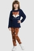 Conjunto Menina com Blusão em Moletom Peluciado e Legging em Molecotton Raposa Alakazoo