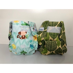 Kit 2 fraldas de pano ecológicas tamanho recém nascido (até 6kg) com ajuste em velcro Amor & Co.