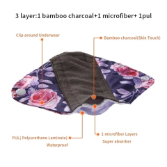 Absorvente de pano feminino - menstrual - fluxo regular - toque seco - Loja Cantinho da Dani