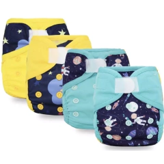 Kit de 4 capas de fraldas ecológicas modernas tamanho recém nascido + 4 absorventes de bambu cotton - loja online