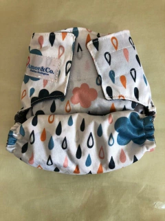 Fralda de pano ecológica reutilizável tamanho recém nascido (até 6kg) Amor & Co