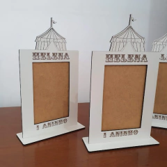 Porta-retrato - Tema Circo Personalizado em MDF Branco (cópia) - Schwartz Artes em Madeira