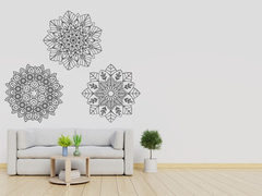 Kit Mandalas Decorativas Em Mdf 3mm - 40x40 Cm - Modelo 02