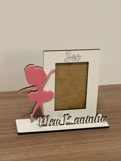 Mini Porta Retrato de MDF - Tema Bailarina - Foto 7,5x5cm - Schwartz Artes em Madeira