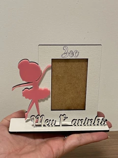 Mini Porta Retrato de MDF - Tema Bailarina - Foto 7,5x5cm