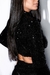 blusa cropped paetê manga longa preto