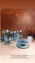 Ponchera de cristal en color turquesa - comprar online