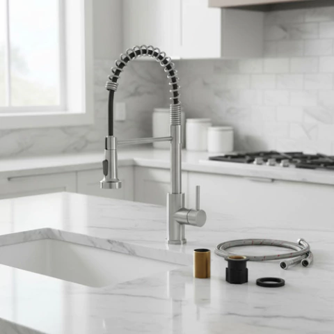 Griferia Cocina Gourmet Monocomando Cuello Largo Extensi F