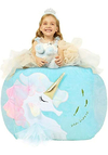 Puffs Para Niñas Diseño Unicornio Color Azul.anzitinlan