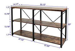 Imagen de Mesa Auxiliar Multiusos De Madera Y Metal Color Marrón-negro