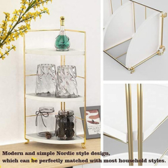 Estantería Multiuso De Metal Color Dorado Y Blanco/3 Niveles - Danielle's Store