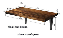 Imagen de Estantería Flotante De Madera Y Metal Color Marrón Y Negro.