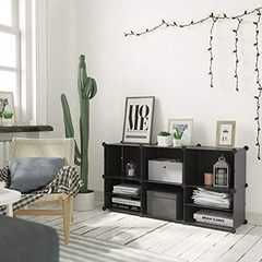 Estantería Modular De Plástico Color Negro, 9 Niveles - Danielle's Store