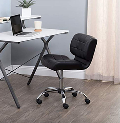 Silla Para Escritorio De Vinilo Color Negro - Danielle's Store