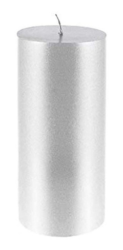 Mega Candles Vela Redonda, Sin Perfume, Color Plateado - comprar online