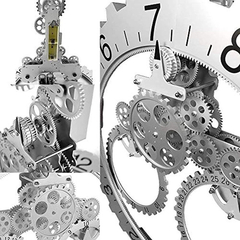 Imagen de Reloj De Pared Grande Plateado Sevenup Silencioso