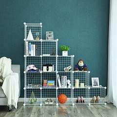 Estantería Modular De Metal Color Blanco De 16 Cubos. - comprar online