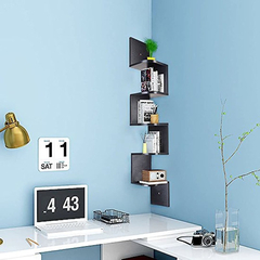 Yescom 5 Niveles Zig Zag Flotante Estante De Pared De Madera - Danielle's Store
