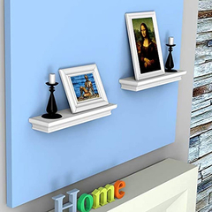 Estantería Flotante De Madera Color Blanco De 17x 4x 1,8 In. - Danielle's Store