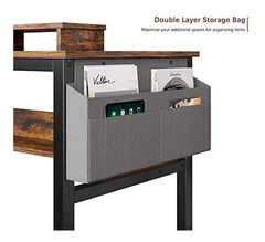 Escritorio Con Estante De Madera Y Metal,color Marrón-negro. - tienda online