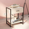 Mesa De Noche Y Cajón Metal Y Madera Marrón/negro 2 Niveles