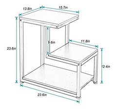 Imagen de Mesa Auxiliar De Madera, 3 Niveles, Color Negro