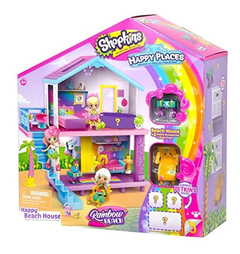 Shopkins Happy Places Rainbow Beach House Playset - Incluye
