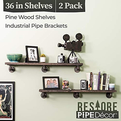 Estantería De Madera Y Metal Color Negro-marrón, 2 Niveles - Danielle's Store