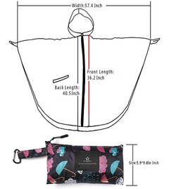 Poncho Para Lluvia Saphirose Con Capucha Y Bolsillos - Danielle's Store