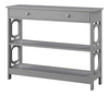 Mesa Laterales Con 1 Cajón, 3 Niveles De Madera, Color Gris