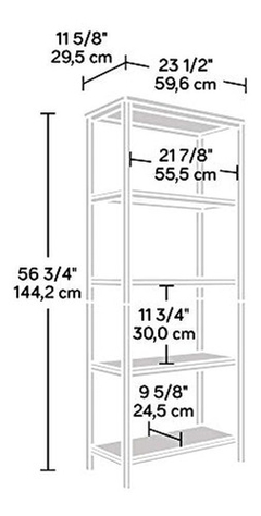 Estantería De Metal Y Madera, Color Marrón-negro, 5 Niveles - Danielle's Store