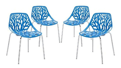 Lexmod Stencil -juego De 2 Sillas De Comedor Lateral, Azul - comprar online