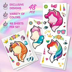 Mocoosy - 48 Pegatinas De Cara De Unicornio Para Niños - comprar online