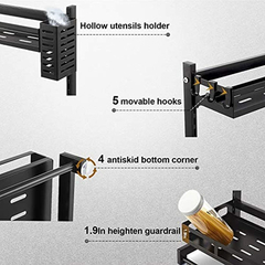 Estantería De Acero Inoxidable Para Cocina/negro. Aoumengly - tienda online