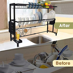 Estantería Para Fregadero, De Acero Inoxidable, Color Negro - comprar online
