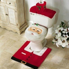 Santa Funda De Inodoro Y Alfombra Juego De Baño Navideño