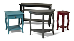 Mesa Auxiliar De Madera, Con Patas Curvas Y Estante, Negro - Danielle's Store