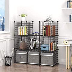 Estantería Modular De Metal Color Negro De 9 Cubos. - comprar online