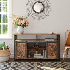 Mueble Para Tv Con Estante De Madera Color Marrón Y Negro. en internet
