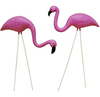 2 Pequeños Adornos De Flamencos Rosas Para El Césped