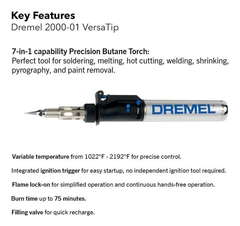 Soplete Dremel Versa Soldador D Precisión Con Butano 2000-01 en internet