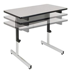 Mesa Adaptable De 20 X 36, Color Negro/nogal, Acero en internet