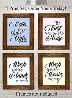 Imagen de Arte De Pared Original De Baño 8x10 Refrán Divertido Frases