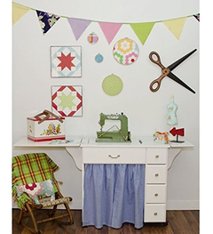 Mesa De Costura Portátil Para Costura,con Ruedas Blanco - Danielle's Store