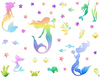 Mozamy - Adhesivo Decorativo Para Pared, Diseño De Sirena