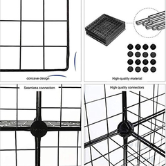 Imagen de Estantería Modular De Metal Color Negro De 9 Cubos.