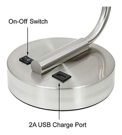 Lámpara De Mesa Con Puerto De Usb Y Pantalla De Tela - Danielle's Store