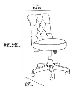 Imagen de Silla De Oficina Color Crema 22.05 X 25.79 X 33.66 In